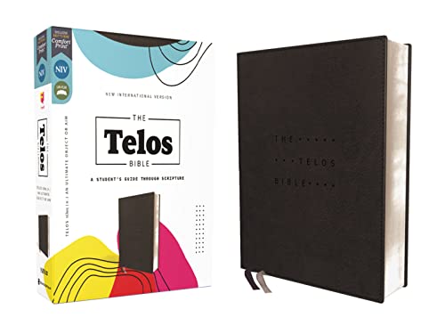 Niv, the Telos Bible, Leathersoft, Charcoal, Comfort Print: A Student's Guide Through Scripture by Onehope, Imitation Leather book cover
