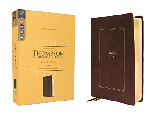 Kjv, Thompson Chain-Reference Bible, Large Print, Leathersoft, Brown, Red Letter, Comfort Print by Frank Charles Thompson, Imitation Leather book cover