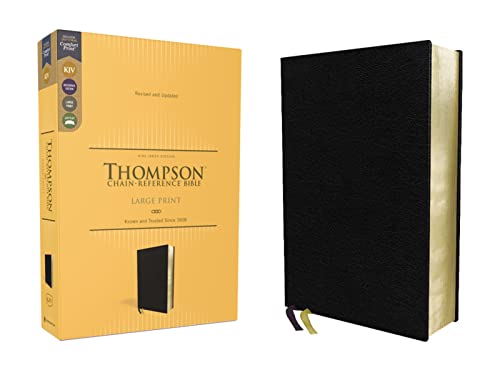 Kjv, Thompson Chain-Reference Bible, Large Print, Bonded Leather, Black, Red Letter, Comfort Print by Frank Charles Thompson, Bonded Leather book cover