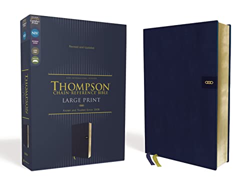Niv, Thompson Chain-Reference Bible, Large Print, Leathersoft, Navy, Red Letter, Comfort Print by Frank Charles Thompson, Imitation Leather book cover