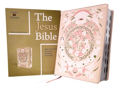 The Jesus Bible Artist Edition, Esv, (with Thumb Tabs to Help Locate the Books of the Bible), Leathersoft, Peach Floral, Thumb Indexed by Passion Publishing, Imitation Leather book cover