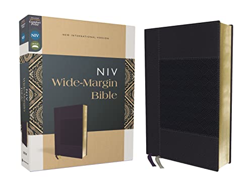 Niv, Wide Margin Bible (a Bible That Welcomes Note-Taking), Leathersoft, Navy, Red Letter, Comfort Print by Zondervan, Imitation Leather book cover