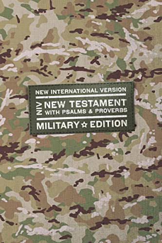 Niv, New Testament with Psalms and Proverbs, Military Edition, Compact, Paperback, Military Camo, Comfort Print by Zondervan, Paperback book cover
