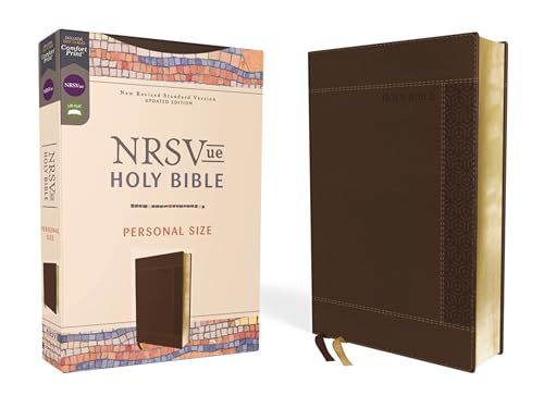 Nrsvue, Holy Bible, Personal Size, Leathersoft, Brown, Comfort Print by Zondervan, Imitation Leather book cover