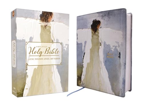 Amplified Holy Bible, Anne Neilson Angel Art Series, Double-Column Journal Edition, Leathersoft, Blue by Anne Neilson, Imitation Leather book cover