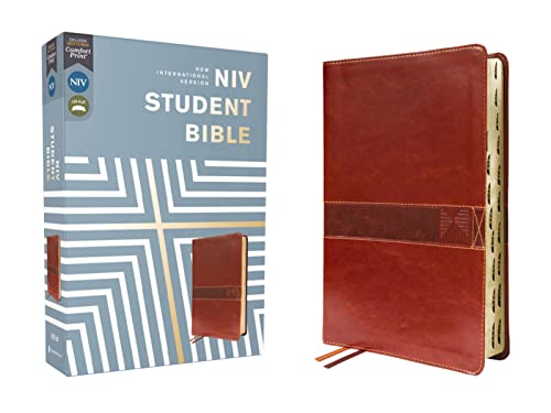 Niv, Student Bible, Leathersoft, Brown, Thumb Indexed, Comfort Print by Philip Yancey, Imitation Leather book cover