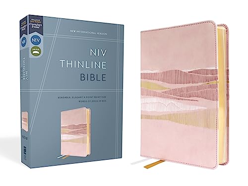 Niv, Thinline Bible, Leathersoft, Pink, Red Letter, Comfort Print by Zondervan, Imitation Leather book cover