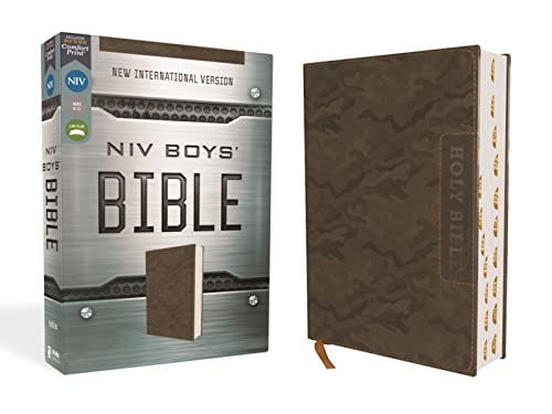 Niv, Boys' Bible, Leathersoft, Brown Camo, Thumb Indexed Tabs, Comfort Print: A Foundation for Lifelong Faith and Learning for Boys Ages 8-12 by Zondervan, Imitation Leather book cover