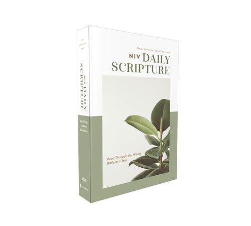 Niv, Daily Scripture, Paperback, White/Sage, Comfort Print: 365 Days to Read Through the Whole Bible in a Year by Zondervan, Paperback book cover