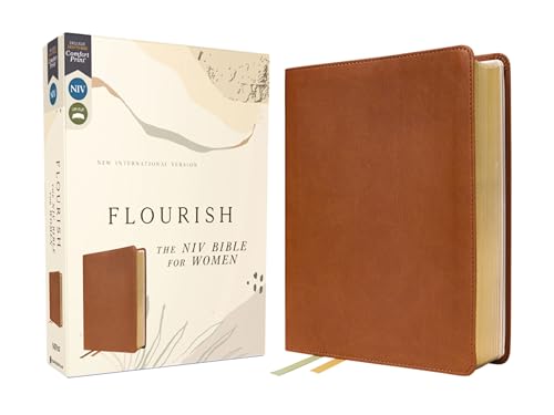 Flourish: The NIV Bible for Women, Leathersoft, Brown, Comfort Print by Livingstone Corporation, Imitation Leather book cover
