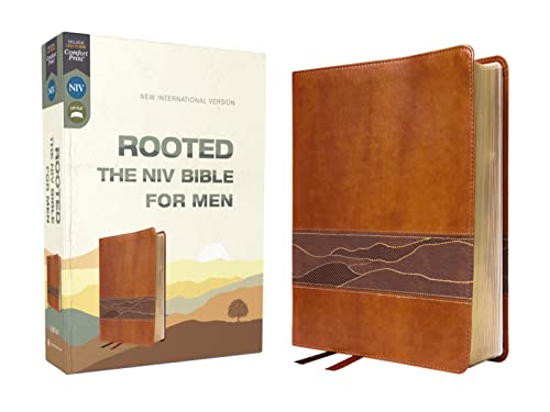 Rooted: The NIV Bible for Men, Leathersoft, Brown, Comfort Print: Shaping Men for Faithful Living in Today's World by Livingstone Corporation, Imitation Leather book cover
