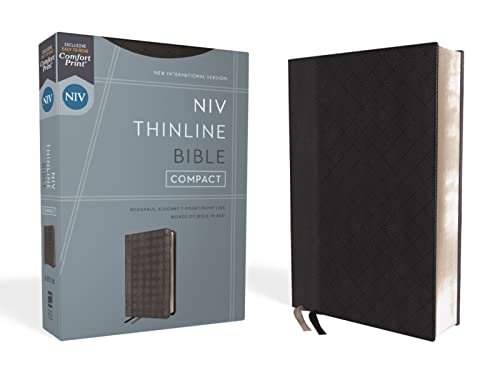 Niv, Thinline Bible, Compact, Leathersoft, Black/Gray, Red Letter, Comfort Print by Zondervan, Imitation Leather book cover