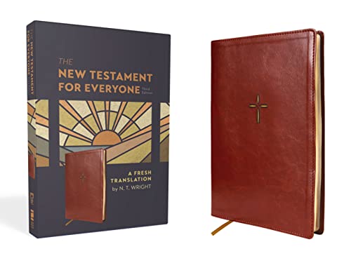 The New Testament for Everyone, Third Edition, Leathersoft, Brown: A Fresh Translation by N T Wright, Imitation Leather book cover