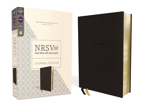 Nrsvue, Holy Bible with Apocrypha, Journal Edition, Leathersoft, Black, Comfort Print by Zondervan, Imitation Leather book cover