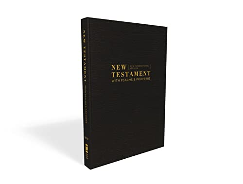 Niv, New Testament with Psalms and Proverbs, Pocket-Sized, Paperback, Black, Comfort Print by Zondervan, Paperback book cover