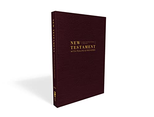 Niv, New Testament with Psalms and Proverbs, Pocket-Sized, Paperback, Burgundy, Comfort Print by Zondervan, Paperback book cover