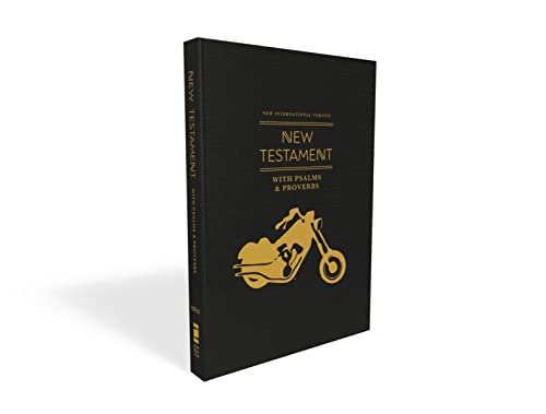 Niv, New Testament with Psalms and Proverbs, Pocket-Sized, Paperback, Black Motorcycle, Comfort Print by Zondervan, Paperback book cover