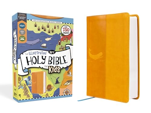 Nirv, the Illustrated Holy Bible for Kids, Leathersoft, Yellow, Full Color, Comfort Print: Over 750 Images by Zondervan, Imitation Leather book cover