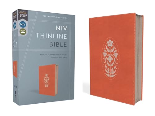 Niv, Thinline Bible, Leathersoft, Coral, Zippered, Red Letter, Comfort Print by Zondervan, Imitation Leather book cover