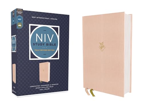 NIV Study Bible, Fully Revised Edition (Study Deeply. Believe Wholeheartedly.), Cloth Over Board, Pink, Red Letter, Comfort Print by Kenneth L Barker, Hardcover book cover