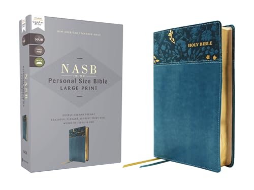Nasb, Personal Size Bible, Large Print, Leathersoft, Teal, Red Letter, 1995 Text, Comfort Print by Zondervan, Imitation Leather book cover