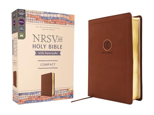 Nrsvue, Holy Bible with Apocrypha, Compact, Leathersoft, Brown, Comfort Print by Zondervan, Imitation Leather book cover