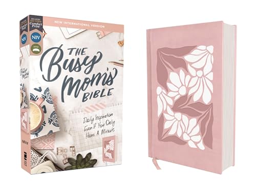 Niv, the Busy Mom's Bible, Leathersoft Over Board, Pink, Red Letter, Comfort Print: Daily Inspiration Even If You Only Have One Minute by Zondervan, Imitation Leather book cover