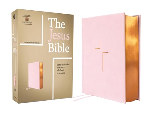The Jesus Bible, ESV Edition, Leathersoft Over Board, Pink: Sixty-Six Books. One Story. All about One Name. by Passion Publishing, Imitation Leather book cover