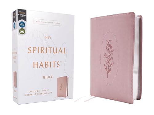 Niv, Spiritual Habits Bible, Leathersoft, Pink, Red Letter, Comfort Print: Learn to Live a Gospel-Centered Life by Joe Carter, Imitation Leather book cover