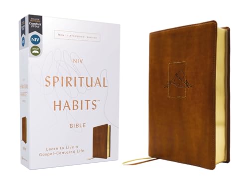 Niv, Spiritual Habits Bible, Leathersoft, Tan, Red Letter, Comfort Print: Learn to Live a Gospel-Centered Life by Joe Carter, Imitation Leather book cover