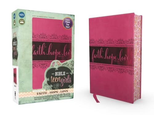 Bible for Teen Girls-NIV: Growing in Faith, Hope, and Love by Zondervan, Imitation Leather book cover