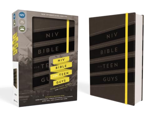 NIV, Bible for Teen Guys, Leathersoft, Charcoal, Elastic Closure: Building Faith, Wisdom and Strength by Zondervan, Imitation Leather book cover