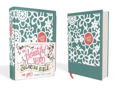 Niv, Beautiful Word Coloring Bible for Girls, Leathersoft Over Board, Teal: Hundreds of Verses to Color by Zondervan, Hardcover book cover