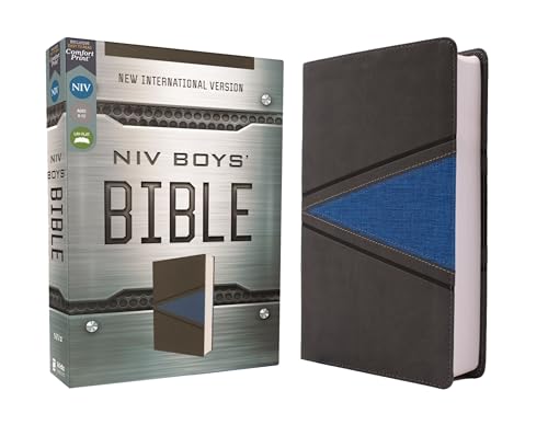 Niv, Boys Bible, Leathersoft, Gray/Blue, Comfort Print by Zondervan, Imitation Leather book cover