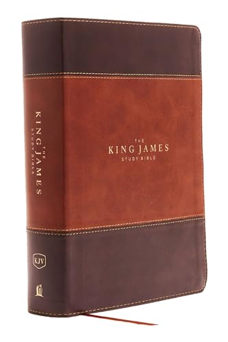 The King James Study Bible, Imitation Leather, Brown, Full-Color Edition by Thomas Nelson, Imitation Leather book cover