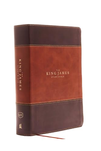 The King James Study Bible, Imitation Leather, Brown, Indexed, Full-Color Edition by Thomas Nelson, Imitation Leather book cover