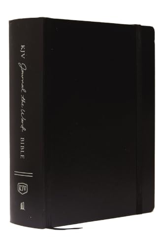 KJV, Journal the Word Bible, Large Print, Hardcover, Black, Red Letter Edition: Reflect, Journal, or Create Art Next to Your Favorite Verses by Thomas Nelson, Hardcover book cover