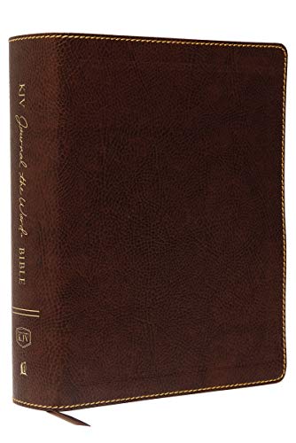 KJV, Journal the Word Bible, Large Print, Bonded Leather, Brown, Red Letter Edition: Reflect, Journal, or Create Art Next to Your Favorite Verses by Thomas Nelson, Leather book cover