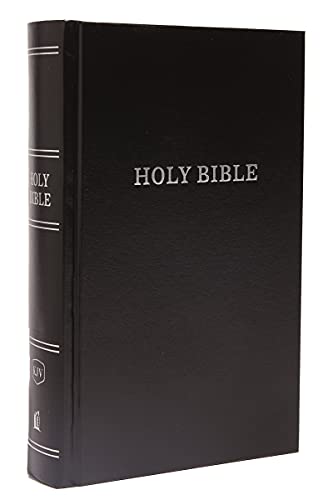 KJV, Pew Bible, Large Print, Hardcover, Black, Red Letter Edition by Thomas Nelson, Hardcover book cover