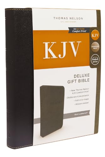 KJV, Deluxe Gift Bible, Imitation Leather, Black, Red Letter Edition by Thomas Nelson, Imitation Leather book cover