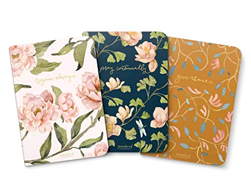 Gracelaced Lined Notebooks, Set of 3, Rejoice, Pray, Give book cover