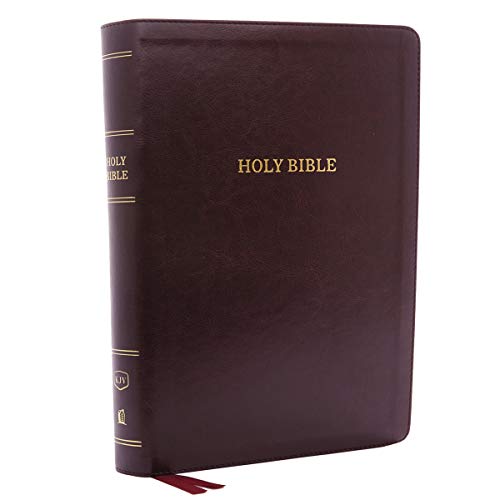 KJV, Deluxe Reference Bible, Super Giant Print, Imitation Leather, Burgundy, Indexed, Red Letter Edition by Thomas Nelson, Imitation Leather book cover