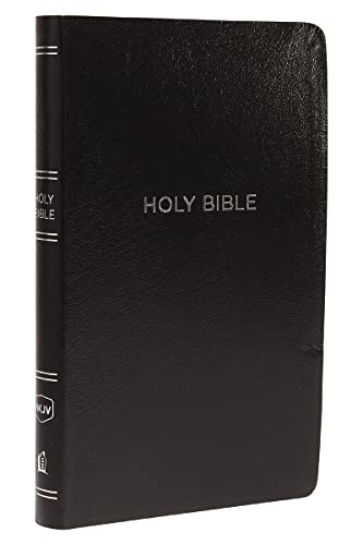 NKJV, Thinline Reference Bible, Leather-Look, Black, Red Letter Edition, Comfort Print by Thomas Nelson, Imitation Leather book cover