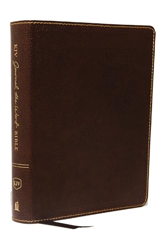 KJV, Journal the Word Bible, Bonded Leather, Brown, Red Letter Edition, Comfort Print: Reflect, Journal, or Create Art Next to Your Favorite Verses by Thomas Nelson, Bonded Leather book cover