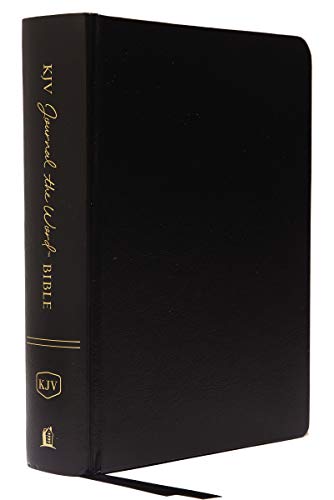KJV, Journal the Word Bible, Hardcover, Black, Red Letter Edition, Comfort Print: Reflect, Journal, or Create Art Next to Your Favorite Verses by Thomas Nelson, Hardcover book cover