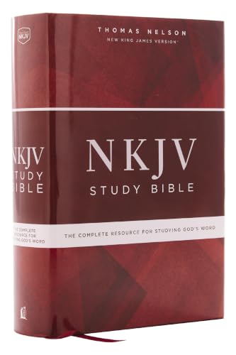 NKJV Study Bible, Hardcover, Comfort Print: The Complete Resource for Studying God's Word by Thomas Nelson, Hardcover book cover