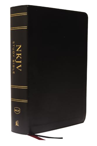 NKJV Study Bible, Leathersoft, Black, Full-Color, Thumb Indexed, Comfort Print: The Complete Resource for Studying God's Word by Thomas Nelson, Imitation Leather book cover