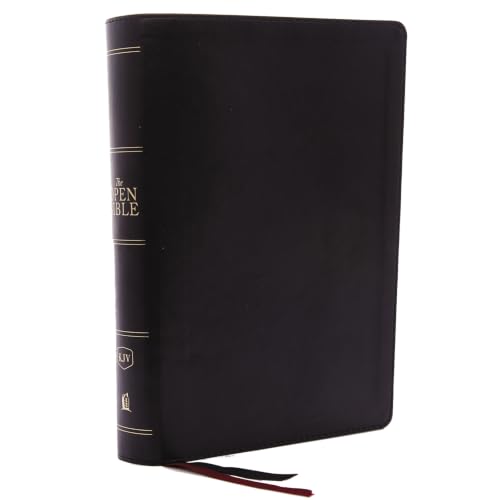 The Kjv, Open Bible, Leathersoft, Black, Red Letter Edition, Comfort Print: Complete Reference System by Thomas Nelson, Imitation Leather book cover