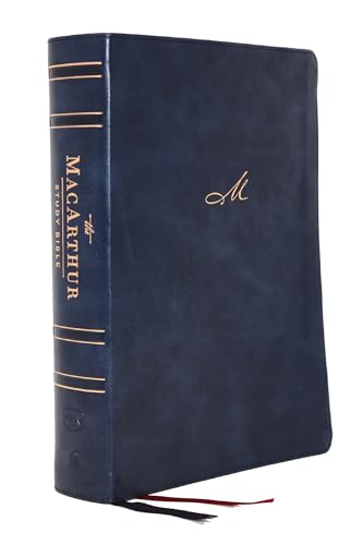 Nkjv, MacArthur Study Bible, 2nd Edition, Leathersoft, Blue, Comfort Print: Unleashing God's Truth One Verse at a Time by John F MacArthur, Imitation Leather book cover