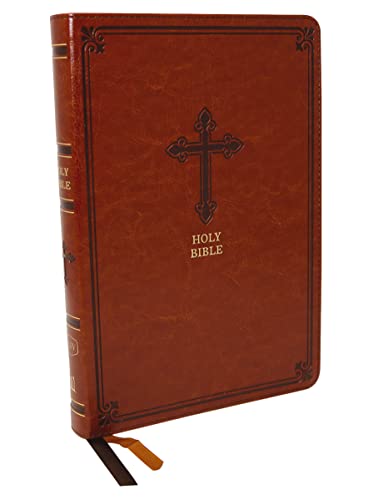 Kjv, Thinline Bible, Large Print, Leathersoft, Brown, Red Letter Edition, Comfort Print by Thomas Nelson, Imitation Leather book cover